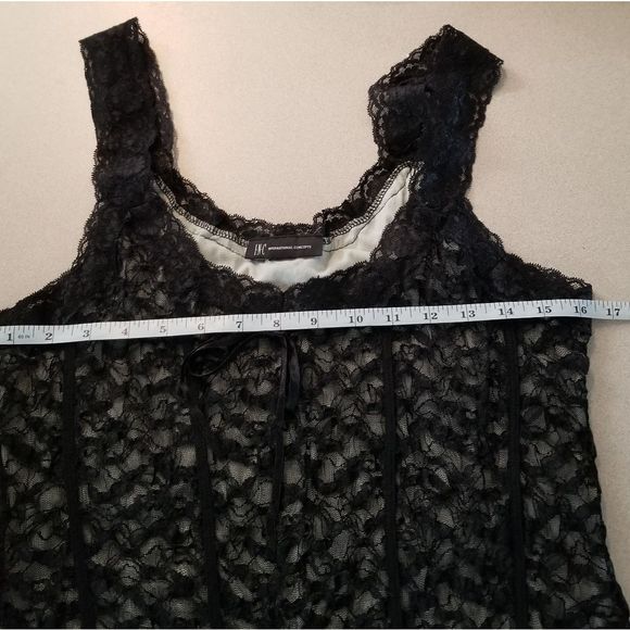 INC International Concepts Black Lace Lined Womens Tank‎ Top - Picture 10 of 13